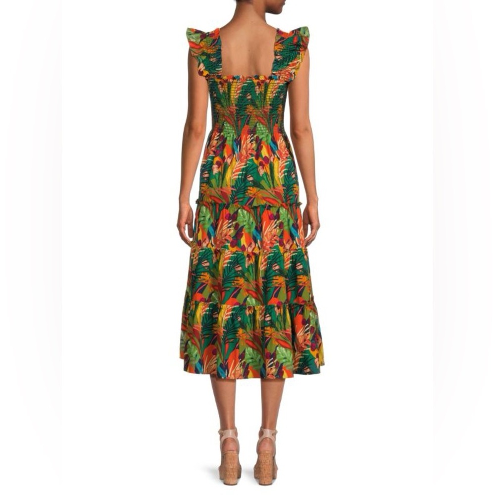 O.P.T Lazy Afternoon Tropical Print Midi Dress size Small Torpical Midi Dress - Picture 3 of 13